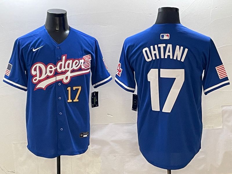 Men Los Angeles Dodgers 17 Ohtani Blue Second generation Joint Name Nike 2025 MLB Jersey style 13